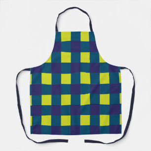 Green Navy Blue Chequerboard Apron