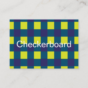 Green Navy Blue Chequerboard Business Card