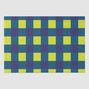 Green Navy Blue Chequerboard Tissue Paper