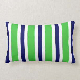 Green Navy Blue & White Stripe Pillow Gift