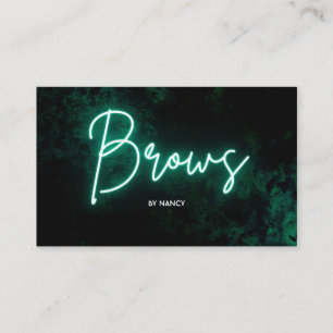 Green Neon Brows Business Card