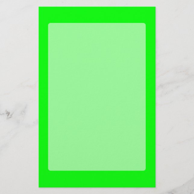 Green Neon Colour Customise This Stationery (Front)
