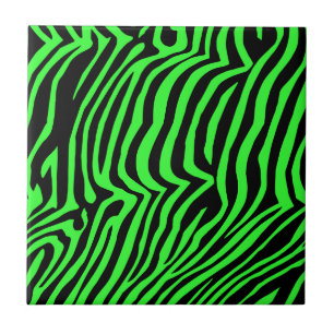 Green neon colour zebra pattern tile