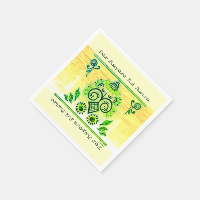 Green Neon Folk Art Sunflowers Bluetooth Speaker Napkin (Corner)