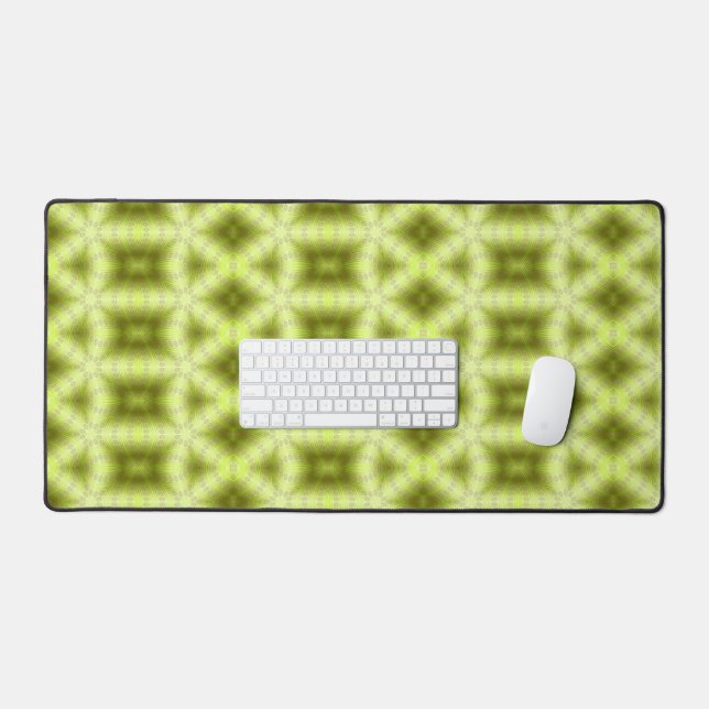 Green neon glow abstract pattern desk mat (Keyboard & Mouse)