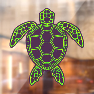 Green Neon Lava Sea Turtle Design