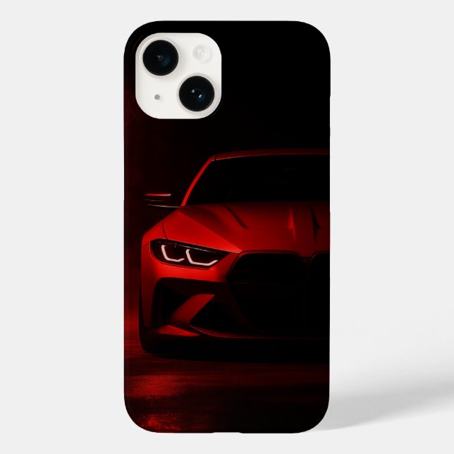 Green Neon Power: Luxury Sports Car in Glowing Fog Case-Mate iPhone Case (Back)