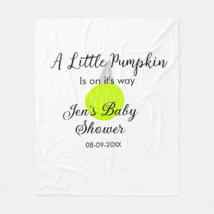 Green neon pumpkin little pumpkin is on it's way fleece blanket