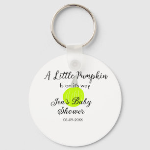 Green neon pumpkin little pumpkin is on it's way key ring