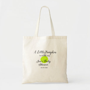 Green neon pumpkin little pumpkin is on it's way tote bag