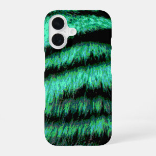 Green neon tiger stripes iPhone 16 case