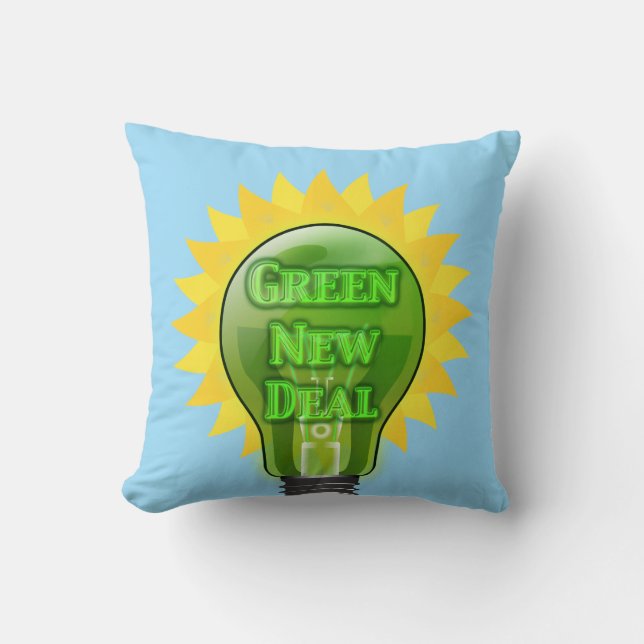 Green New Deal Light Bulb Cushion (Front)
