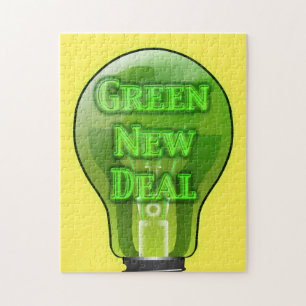 Green New Deal Light Bulb Jigsaw Puzzle