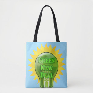 Green New Deal Light Bulb Tote Bag