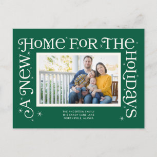Green New Home for the Holidays Photo Holiday Postcard