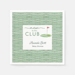Green New to the Club Golf Theme Baby Shower Napkin