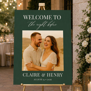 Green Night Before Rehearsal Dinner Photo Poster