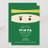 Green Ninja Party Invitation (Front/Back)