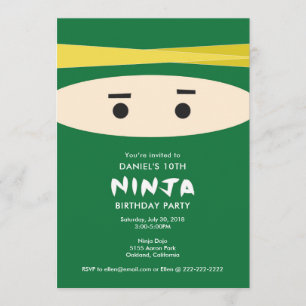 Green Ninja Party Invitation