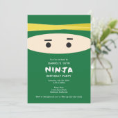 Green Ninja Party Invitation (Standing Front)