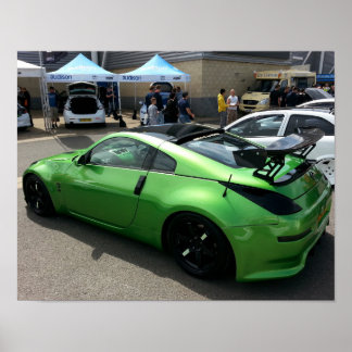 Green Nissan 350Z at Modified Nationals 2015. Poster
