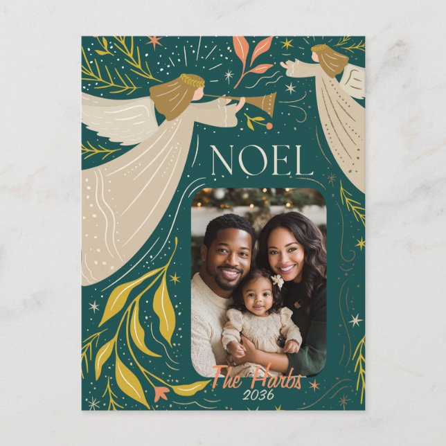 Green Noel Holiday Postcard (Front)