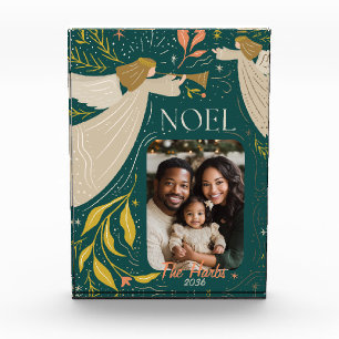 Green Noel Holiday Postcard 2 Photo Block