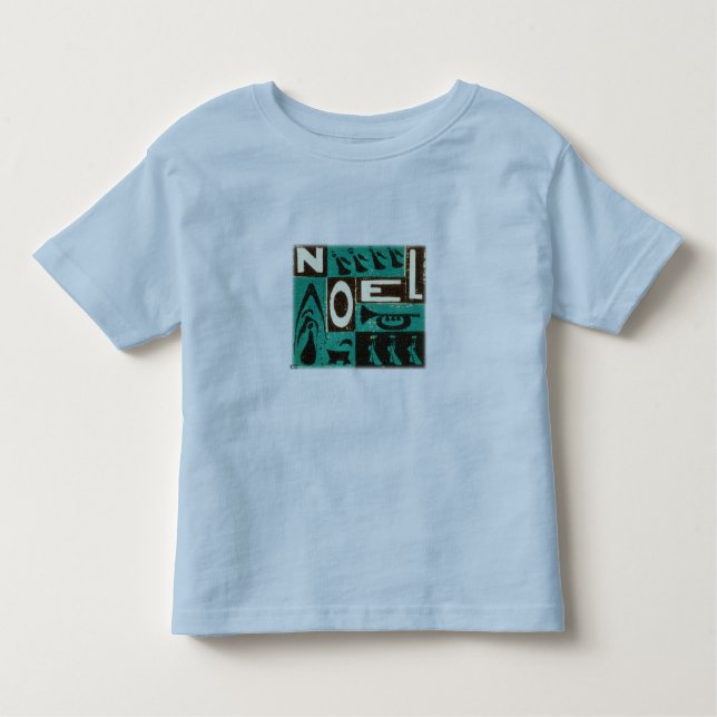 Green Noel Vintage Block Print Toddler T-Shirt (Front)