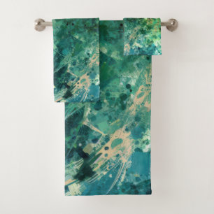 Green Noise Abstract Bath Towel Set