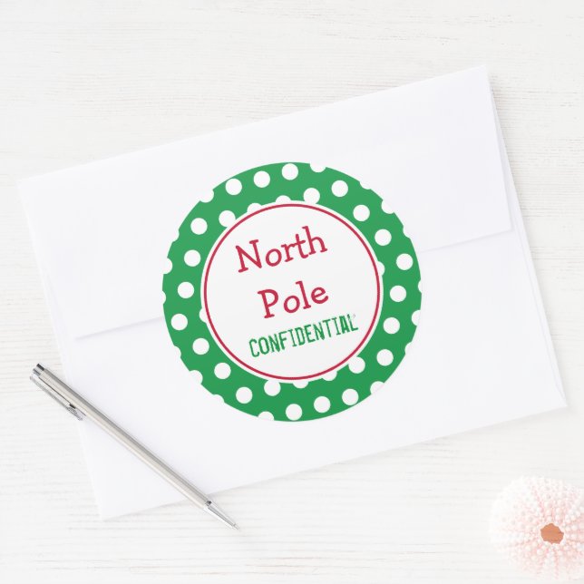 Green North Pole Christmas Stickers (Envelope)