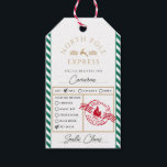 Green North Pole Express Special Delivery Gift Tags<br><div class="desc">These North Pole Express themed Christmas gift tags are the perfect way to add a little extra Christmas magic to your wrapping. The tags can be personalised with your child's name and a preferred method of delivery. All of the text is editable and can be customised to suit your needs....</div>