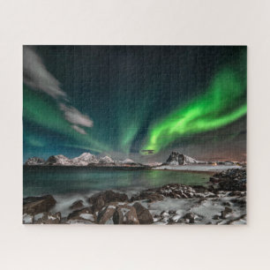 Green Northern Lights Arctic  Jigsaw Puzzle