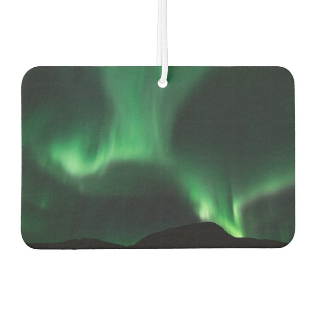Green northern lights in the night sky car air freshener (Front)