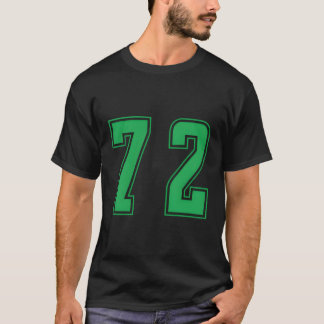 Green Number 72 Team Junior Sports Numbered Unifor T-Shirt