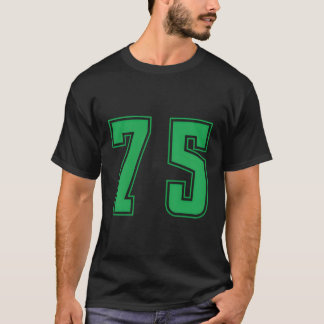 Green Number 75 Team Junior Sports Numbered Unifor T-Shirt