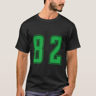 Green Number 82 Team Junior Sports Numbered Unifor T-Shirt
