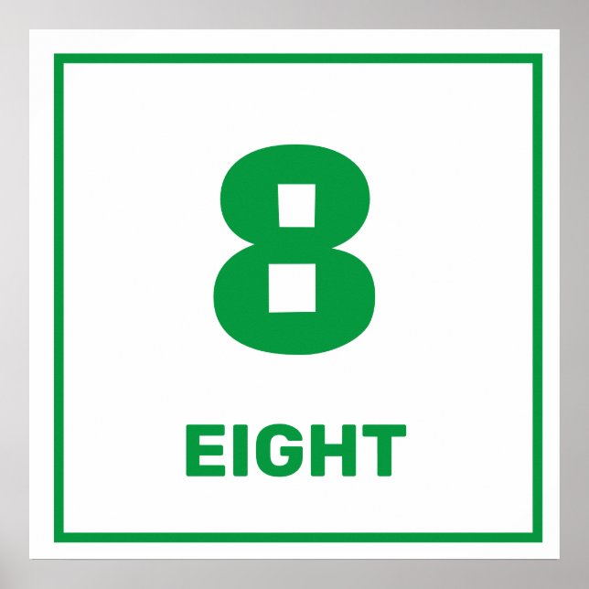 Green number eight Poster (Front)