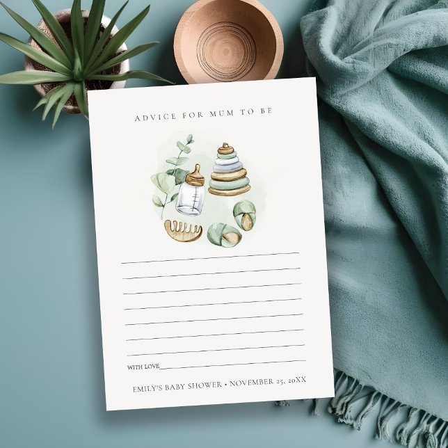 Green Nursery Essential Advice for Mum Baby Shower Enclosure Card (Creator Uploaded)