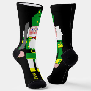 Green Nutcracker Christmas Socks