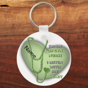 Green ObGyn Nurse  Keychain