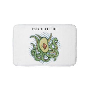 Green octopus  bath mat