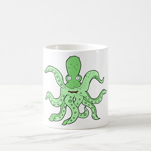 Green Octopus Character Quirky Sea Monster Coffee Mug (Creator Uploaded)