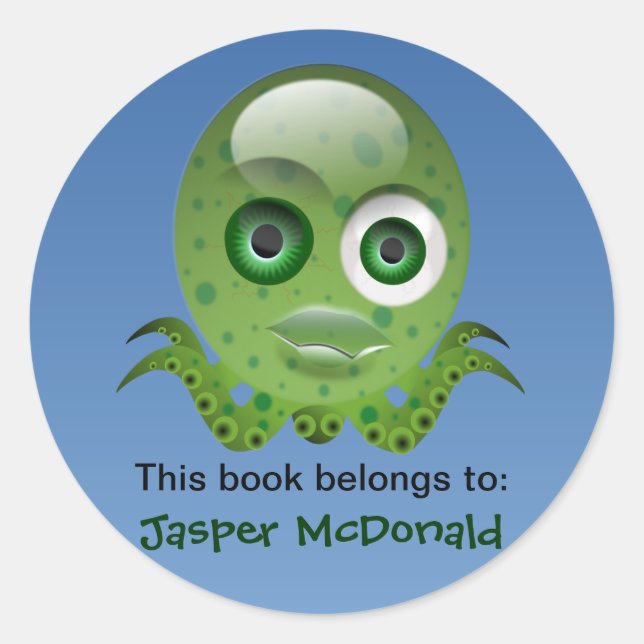 Green Octopus Personalised Labels (Front)