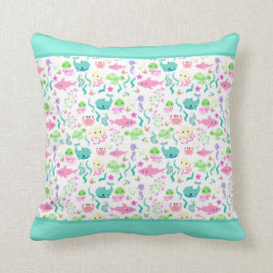 Green Octopus Whale Ocean  Beach Water Baby   Kid Cushion