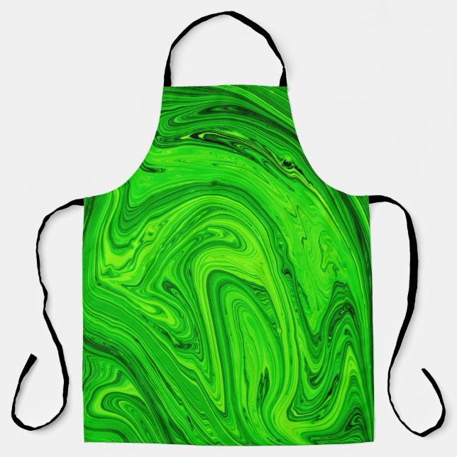 Green oil paint abstract background. Oil paint gre Apron (Front)