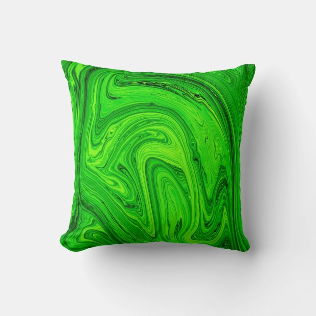 Green oil paint abstract background. Oil paint gre Cushion (Front)