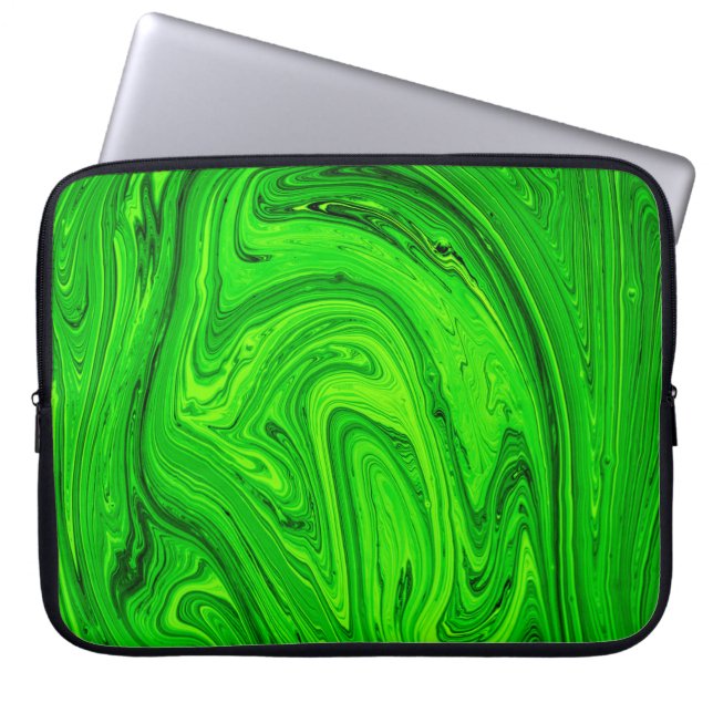 Green oil paint abstract background. Oil paint gre Laptop Sleeve (Front)