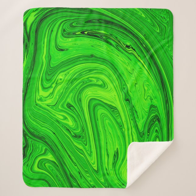 Green oil paint abstract background. Oil paint gre Sherpa Blanket (Front)