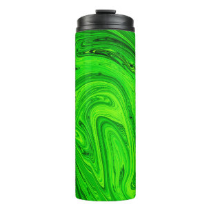 Green oil paint abstract background. Oil paint gre Thermal Tumbler