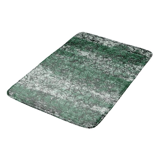 Green oil texture upon sticks and lint bath mat (Angled)